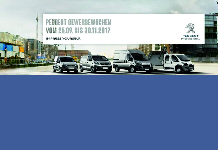 Peugeot Gewerbewochen vom 25.09. bis 30.11.2017 - Besuchen Sie uns!